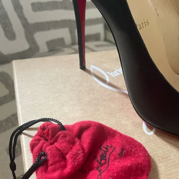 Christian Louboutin Black Kate 100 Nappa Shiny Heels